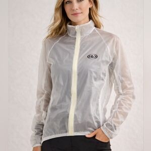 LOUIS GARNEAU TRANSPARENT CYCLING RAIN JACKET SIZE SMALL